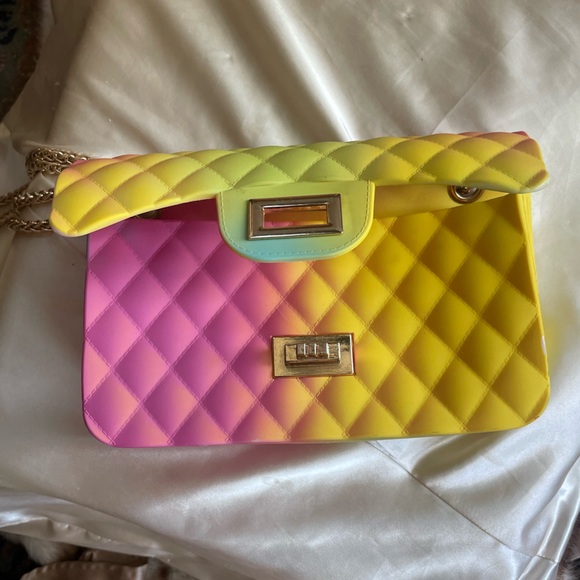 Rubber Neon Gradient Quilted Chain Bag - Picture 7 of 11